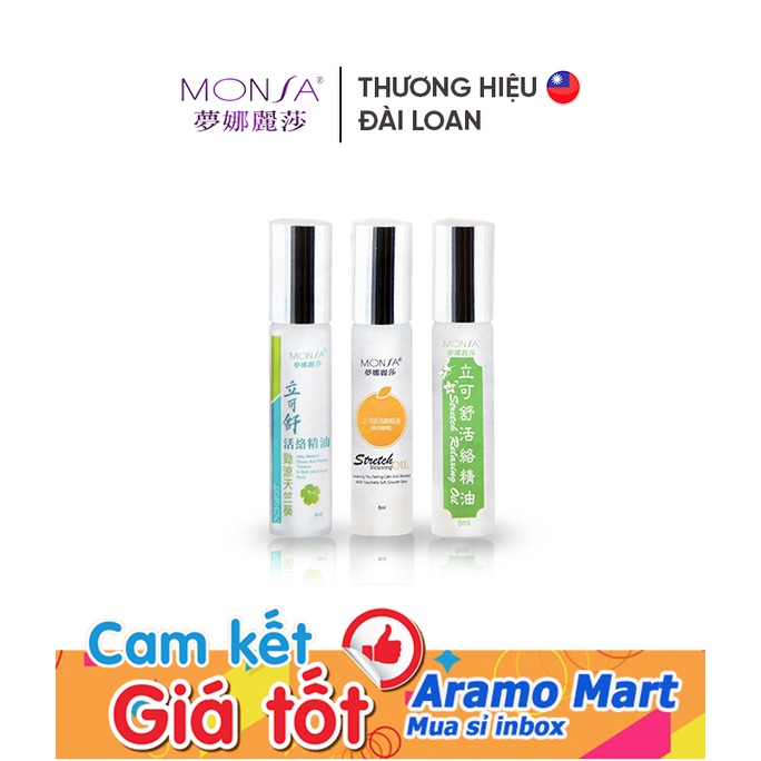 [FREESHIP] Dầu Lăn Thư Giản Monsa Stretch Relaxing Oil – Đài Loan 8ml/chai đủ 3 mùi ＊AramoMart＊