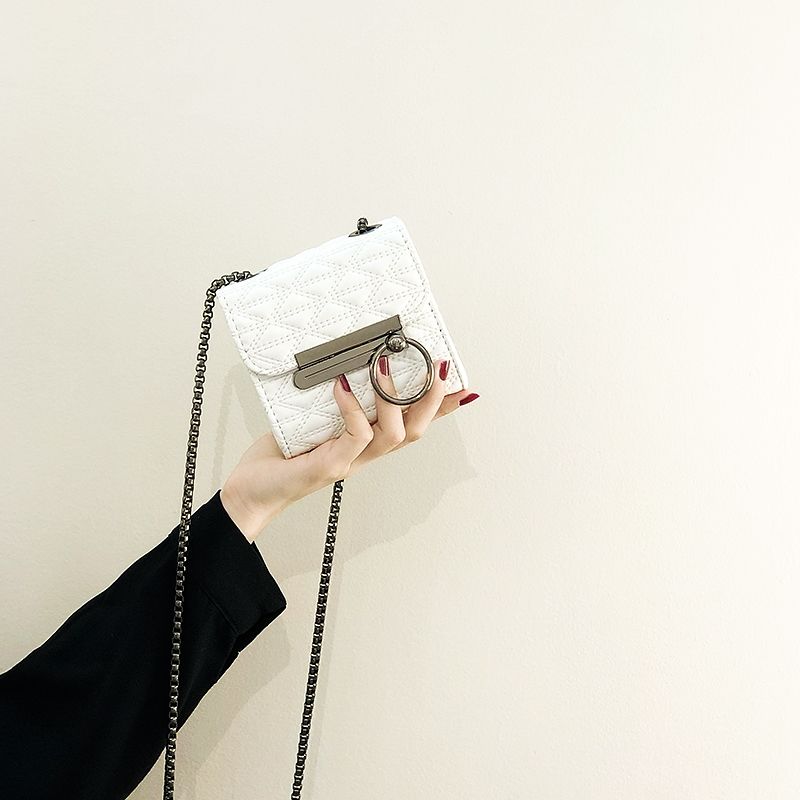 Túi mini đeo chéo thiết kế dây kim loại thời trang dành cho nữ