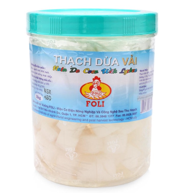 Thạch dừa sâm bổ lượng / nhãn/ vải Foli hũ 1kg