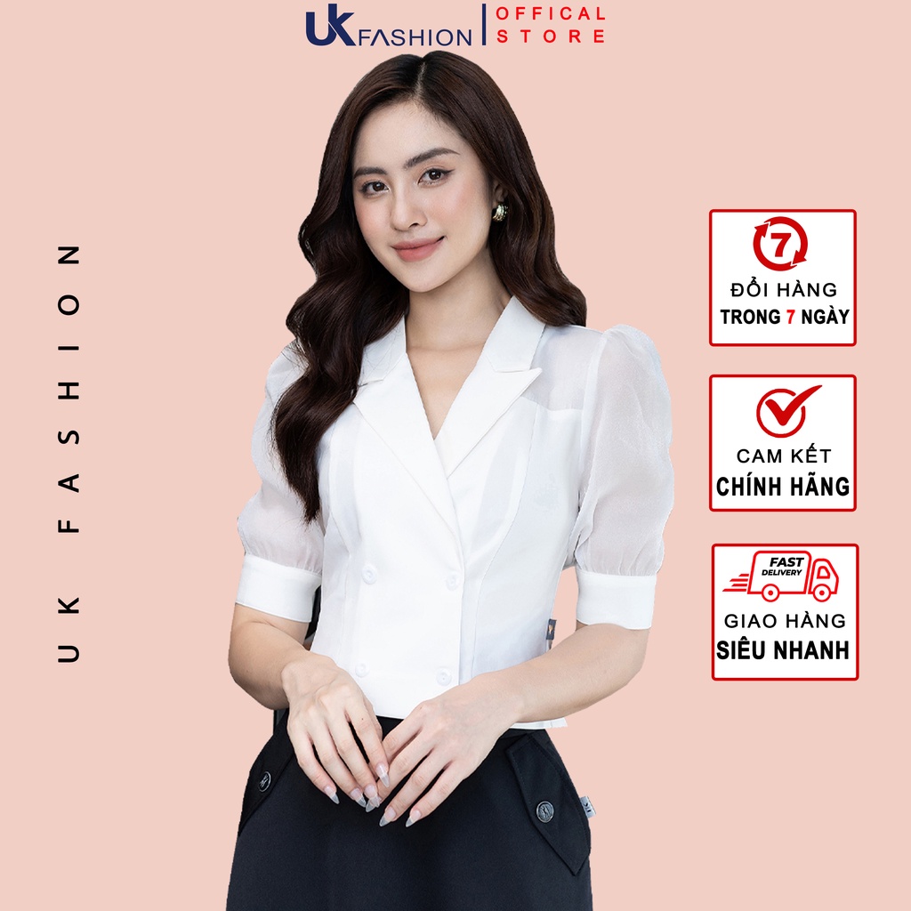 Áo Sơ Mi Nữ Cổ Vest Thời Trang Công Sở UK Fashion Phong Cách Hàn Quốc Chất Vải Mềm Mại, Thoáng Mát NKSM2112016