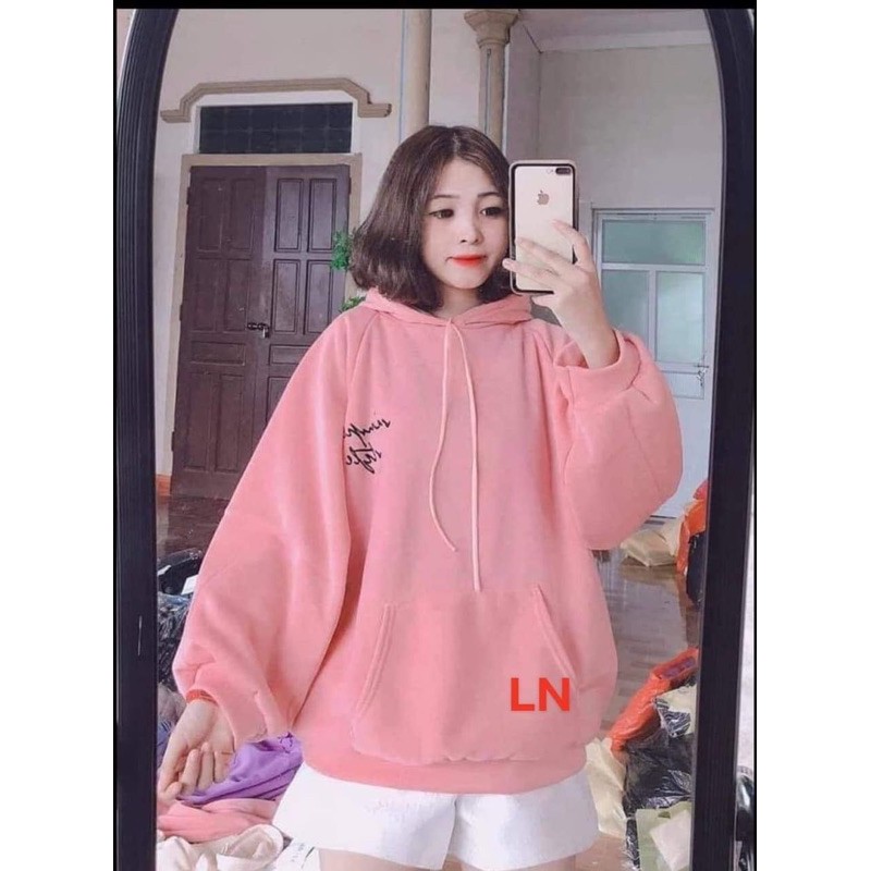 Áo hoodie nỉ chữ kí nhỏ hai mặt LN11