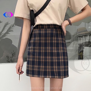 Chân váy kẻ dáng chữ A