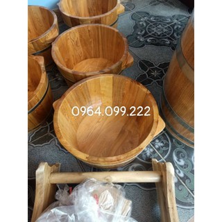 CHẬU NGÂM CHÂN GỖ PƠMU