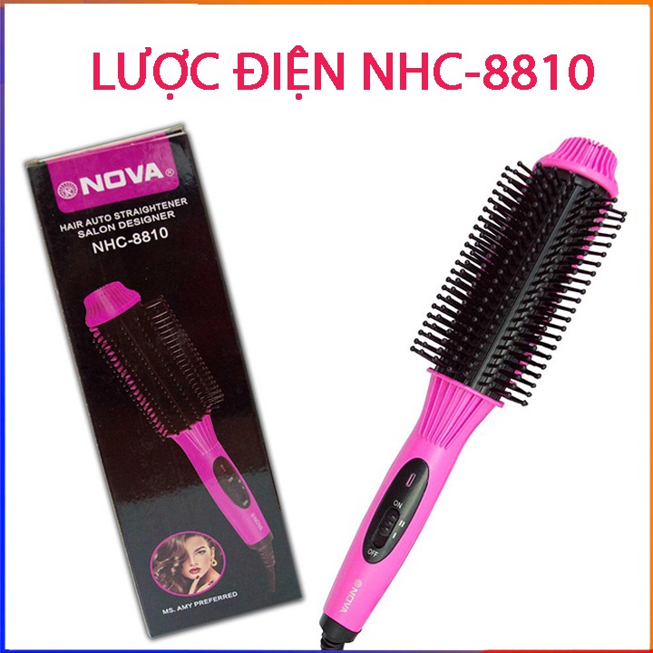 Lược điện nova 3in1 tạo kiểu uốn tóc, lược tròn gỡ rối chải tóc sấy phồng, cúp, xoăn mini cầm tay