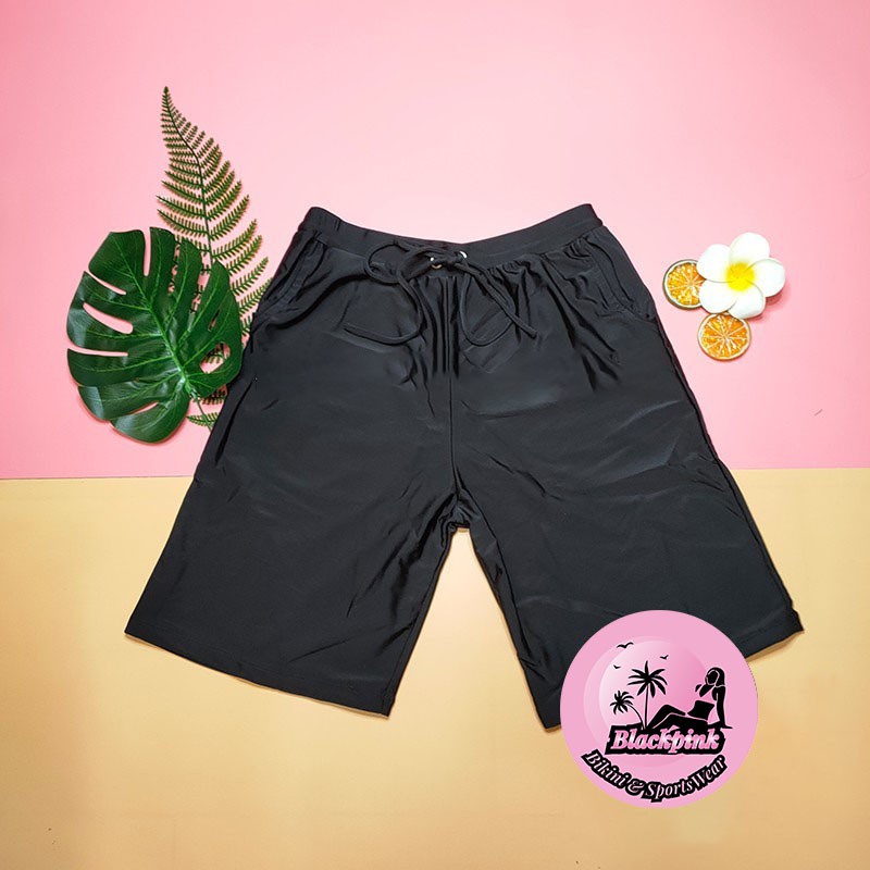 Quần bơi nam màu đen có thể phối cặp với nhiều mẫu bikini nữ EVA SHOP QNLĐ