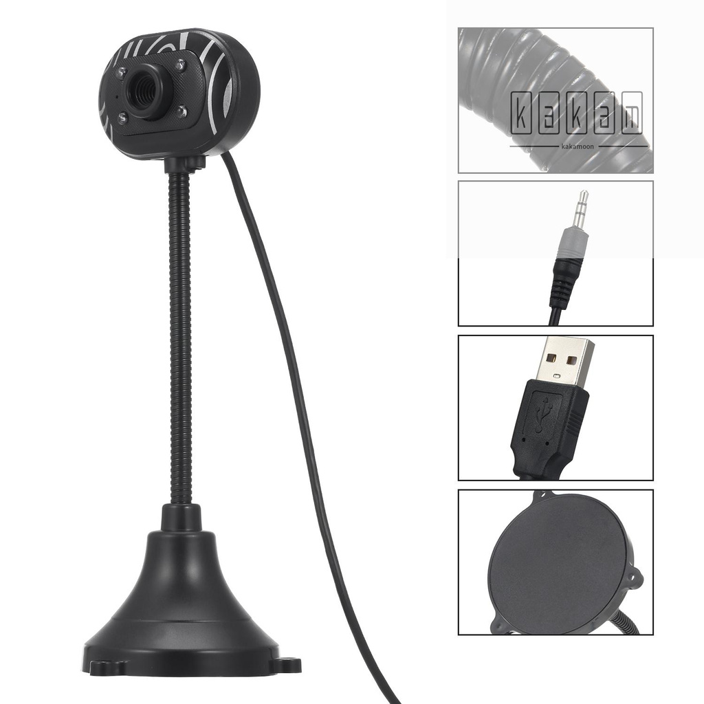 Webcam Hd 480p Usb 2.0 Kèm 4 Đèn Led Cho Máy Tính | BigBuy360 - bigbuy360.vn