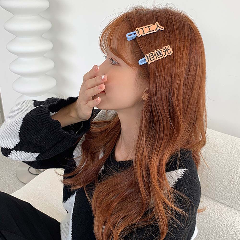 Kẹp tóc bằng nhựa resin màu kẹo hình học hoạt hình vui nhộn phong cách Hàn Quốc cho nữ