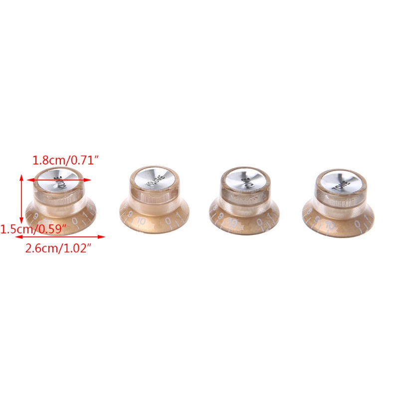 Bộ 4 Núm Vặn Điều Chỉnh Âm Lượng 2T2V Cho Đàn Guitar Điện LP SG