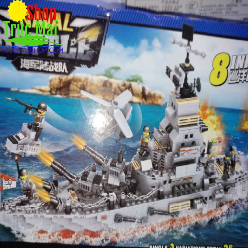 đồ chơi xếp hình lego sáng tạo 8 in 1 naval battle no.41012