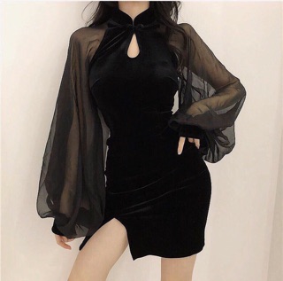 🍒 ĐẦM CỔ TÀU TAY VOAN BODY 🍒