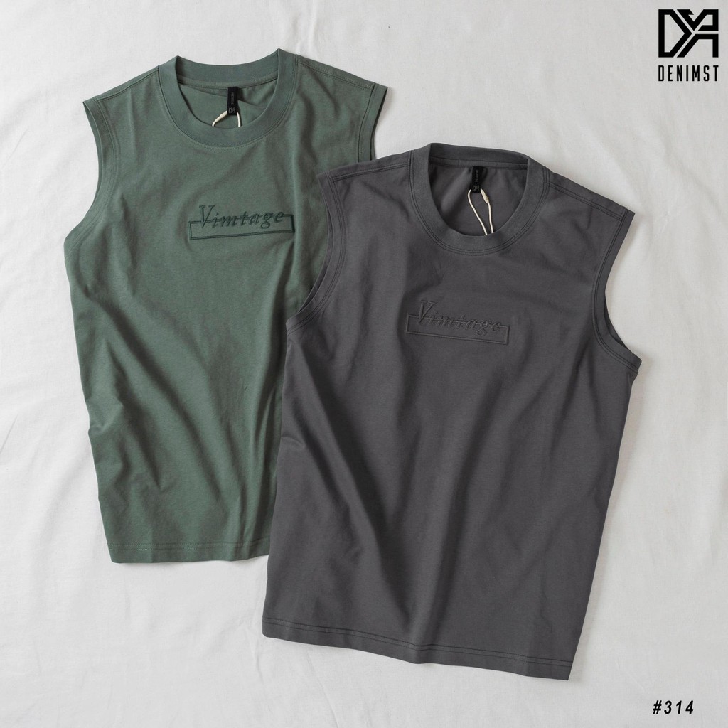 Áo Tanktop VINTAGE DENIMST 314 Chất Cotton Co Dãn, Mềm Mại, Thoáng Mát, Dáng Suông