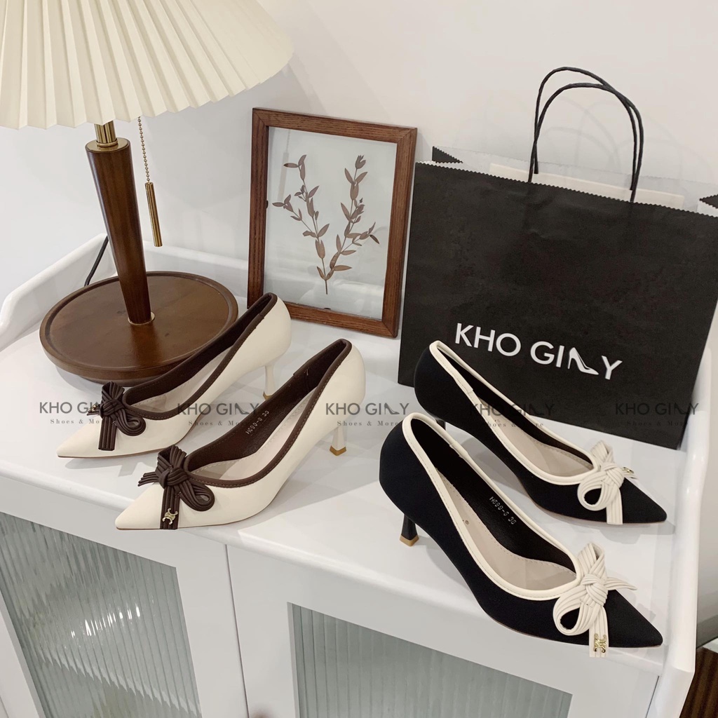 Giày cao gót nơ viền G0356