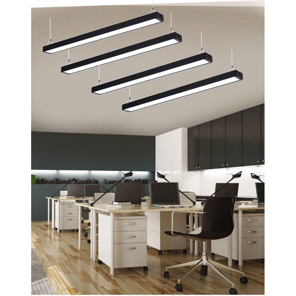 Đèn thả trần văn phòng cao cấp dạng hộp 120cm (1,2m) vỏ đen, trắng