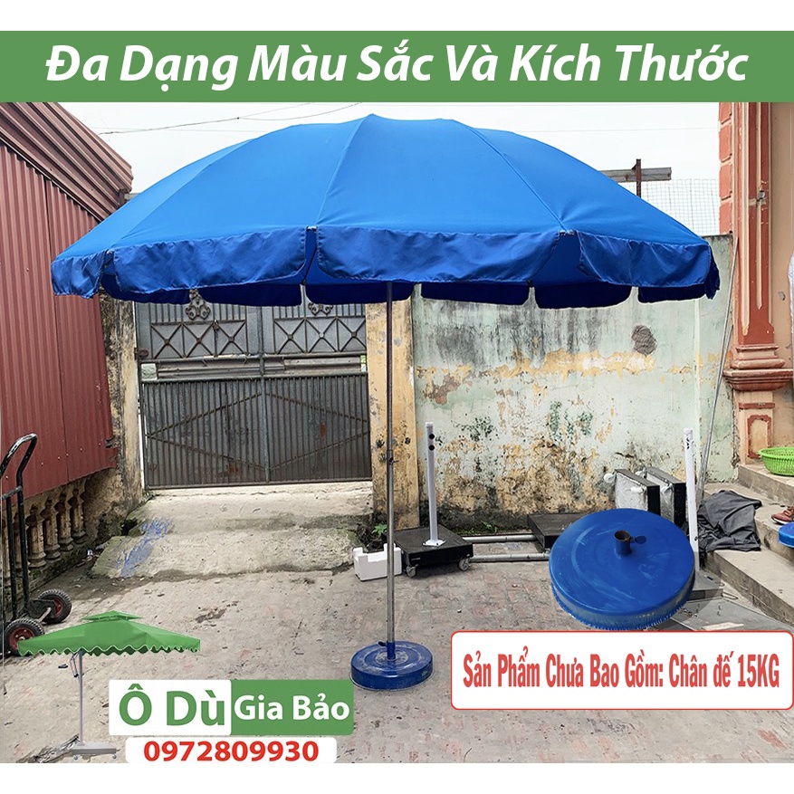 Ô Dù Chính Tâm Tròn Vải Bạt Cao Cấp 2M4 2M7 3M -Che Mưa Che Nắng Ngoài Trời (Chưa bao gồm chân đế 15kg)