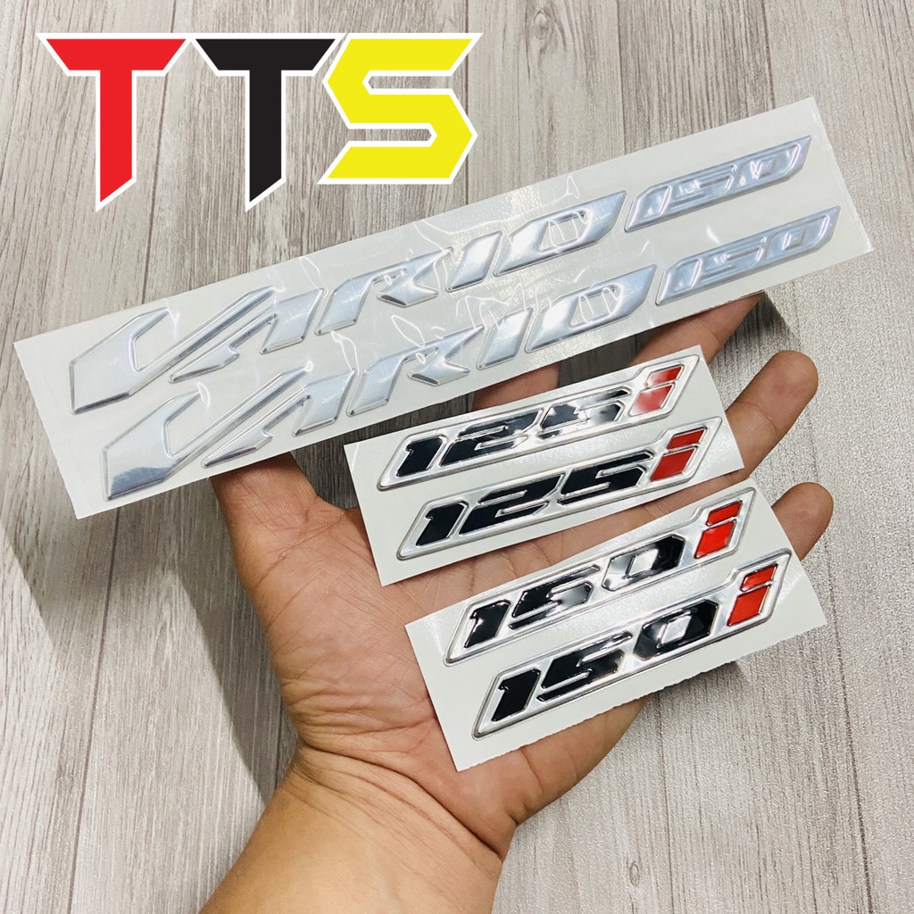 Tem chữ dán VARIO, CLICK kèm số 125i, số 150i chất liệu nhựa cứng chống nước