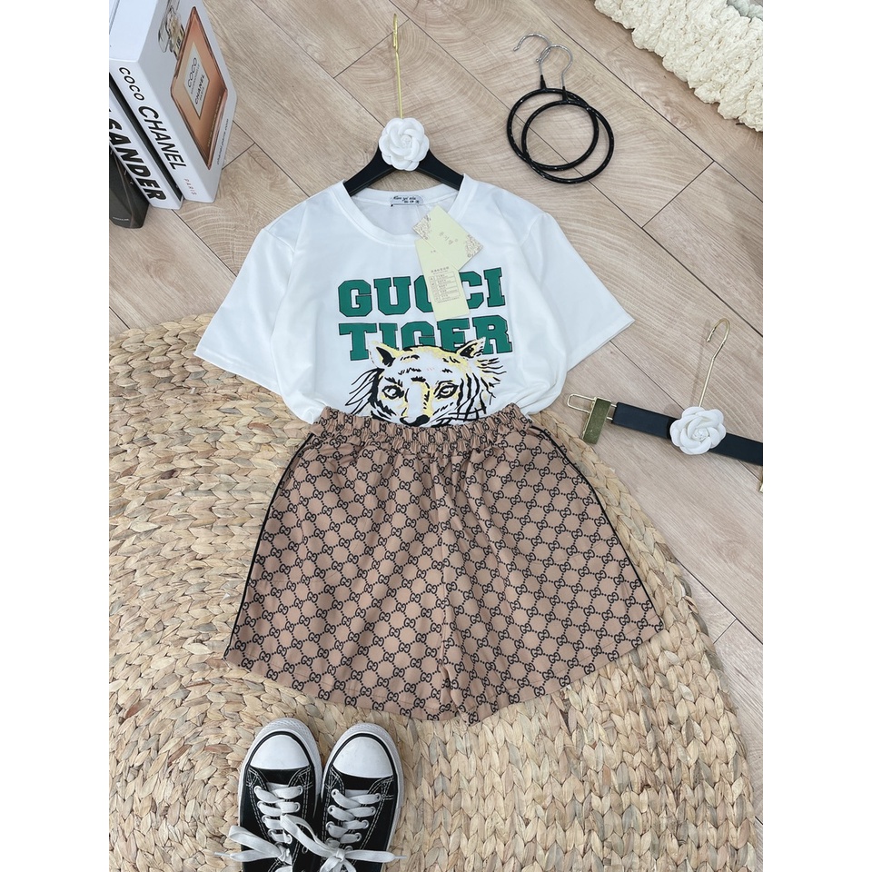 Bộ đùi Hổ họa tiết chữ mix quần đùi chữ LT061