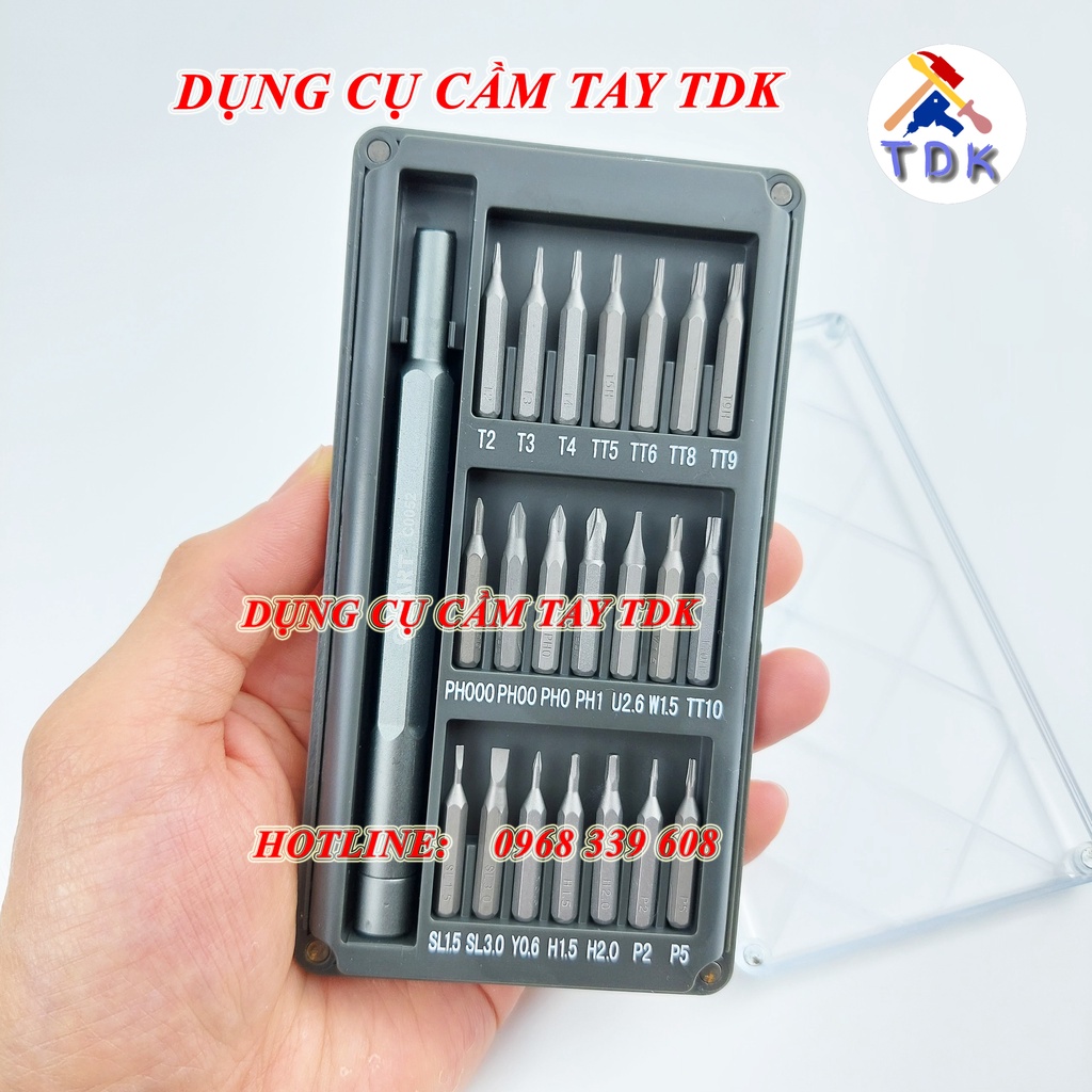 Bộ tua vít đa năng 22 chi tiết C-Mart C0052 sửa chữa điện thoại, iphone, laptop, điện tử