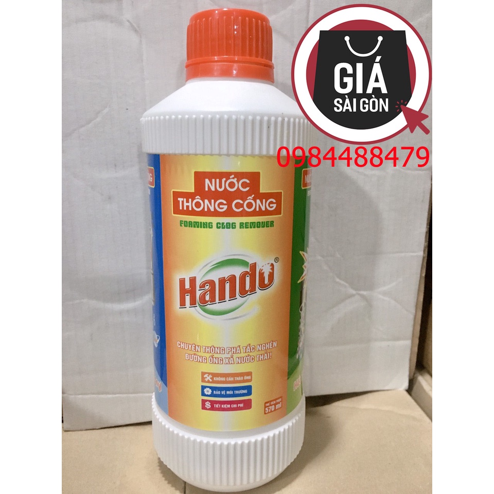 Combo 10 chai nước thông cống Hando 570ml - sản xuất tại Việt Nam