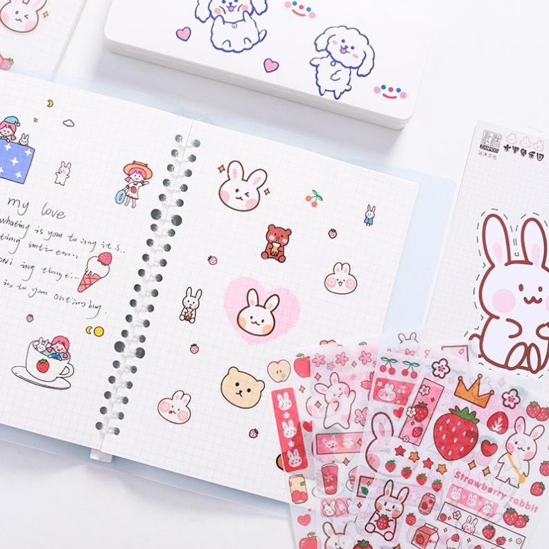 Set 4 tấm hình dán dễ thương sáng tạo bộ nhãn dán trang trí dễ thương