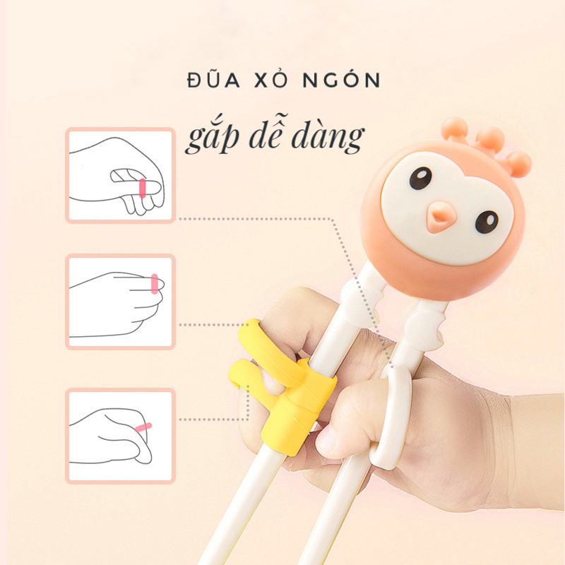 [Tổng hợp] Bộ thìa dĩa đũa tập ăn inox 304 cho bé giúp bé tập xúc và tập gắp happy cat