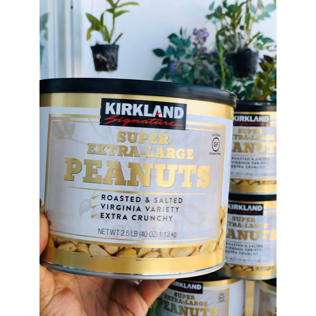 Đậu phộng rang muối Kirkland Super Extra Large Peanuts date 10/2022 - EDS Hàng Mỹ
