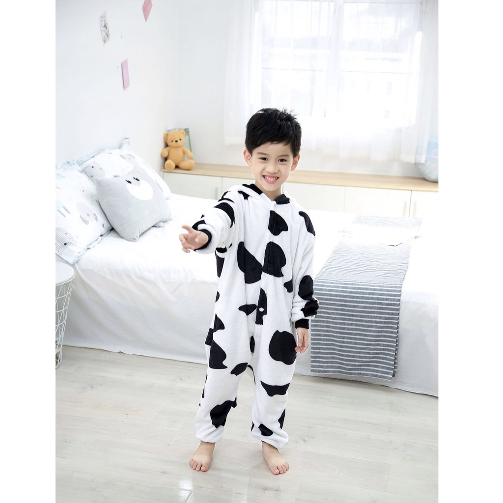 🐄  Bộ Đồ Thú Bò Sữa Trẻ Em, Bộ Đồ Thú Liền Thân Bò Sữa Cho Bé  🐄