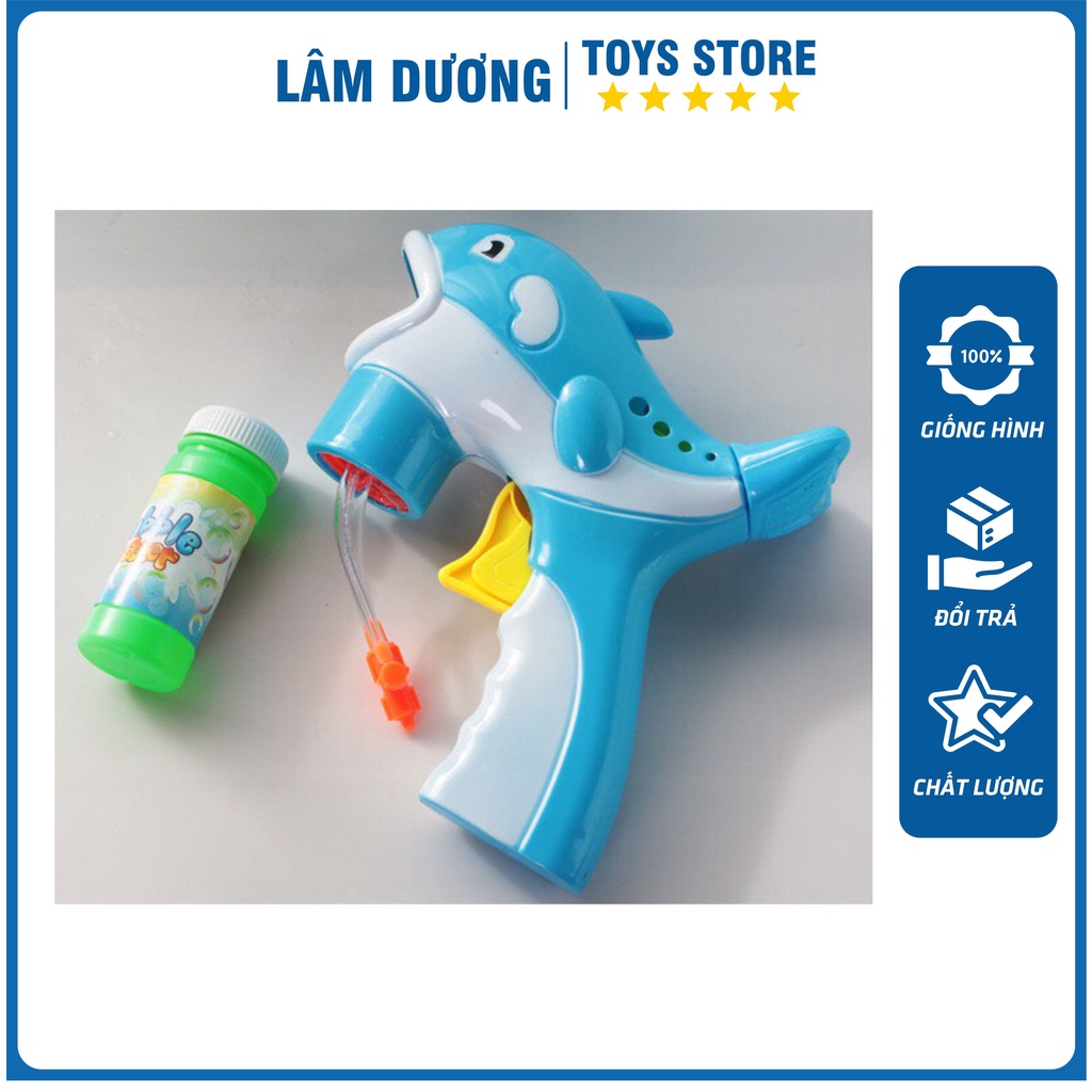 Cá heo thổi bong bóng 🔥LÂM DƯƠNG TOYS🔥 Súng đồ chơi bắn bong bóng xà phòng hình cá heo cho bé, nhiều màu sắc lựa chọn