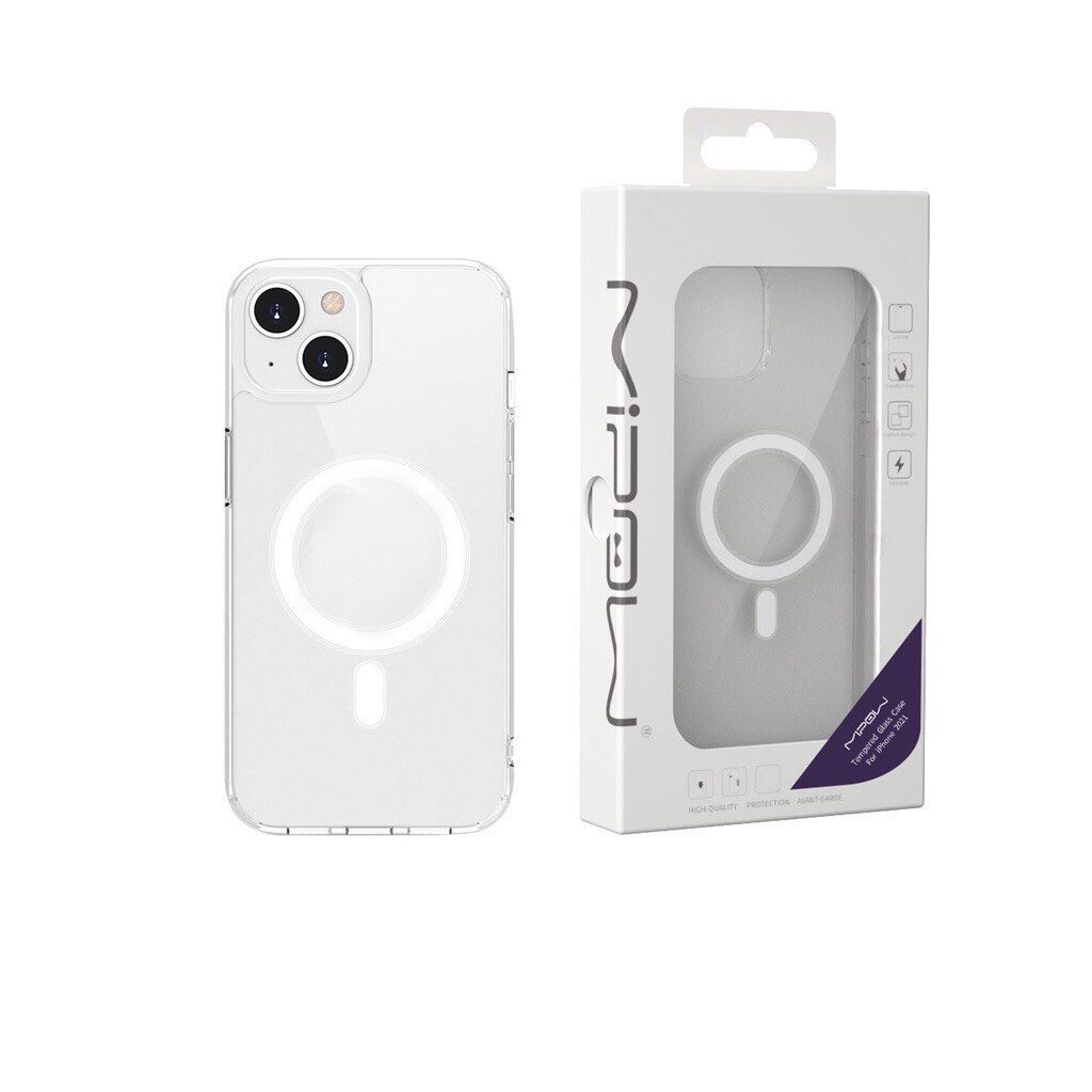 Ốp Lưng Sạc Từ Tính Trong Suốt MIPOW TEMPERED GLASS Dành Cho iPhone 13 Mini,13/ 13 Pro, 13 Pro Max - Hàng Chính Hãng