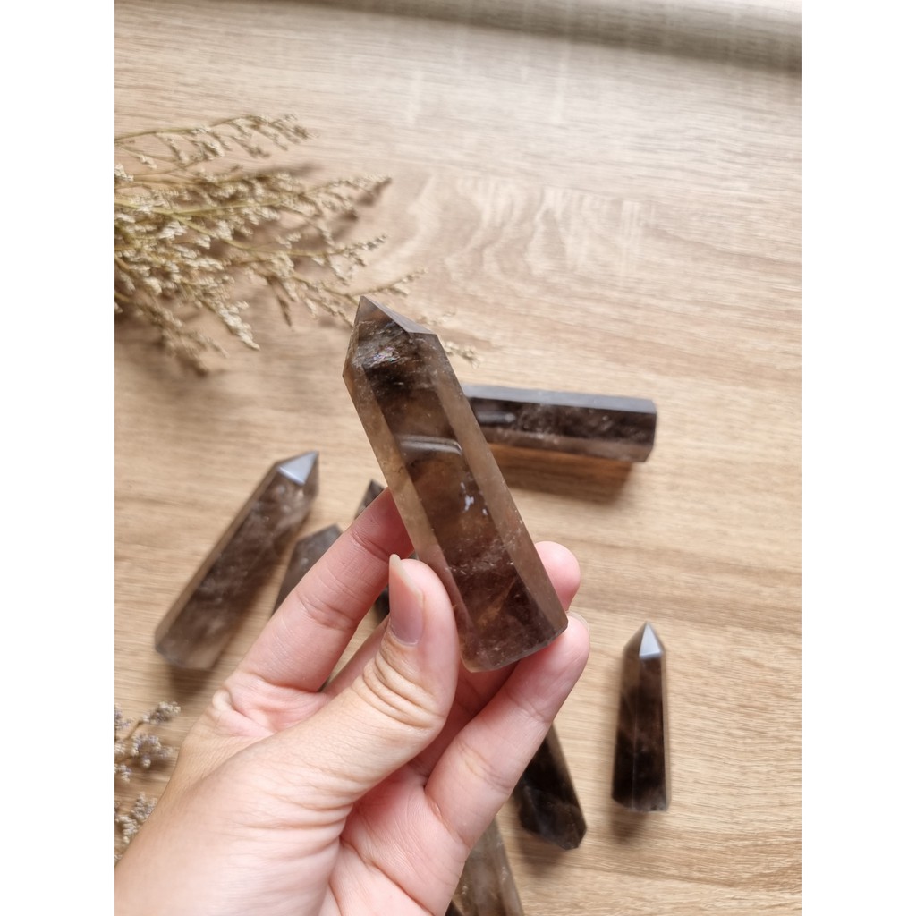 Trụ đá thạch anh Khói , trụ đá thanh tẩy trong Tarot, cân bằng năng lượng, Reiki, đá phong thủy