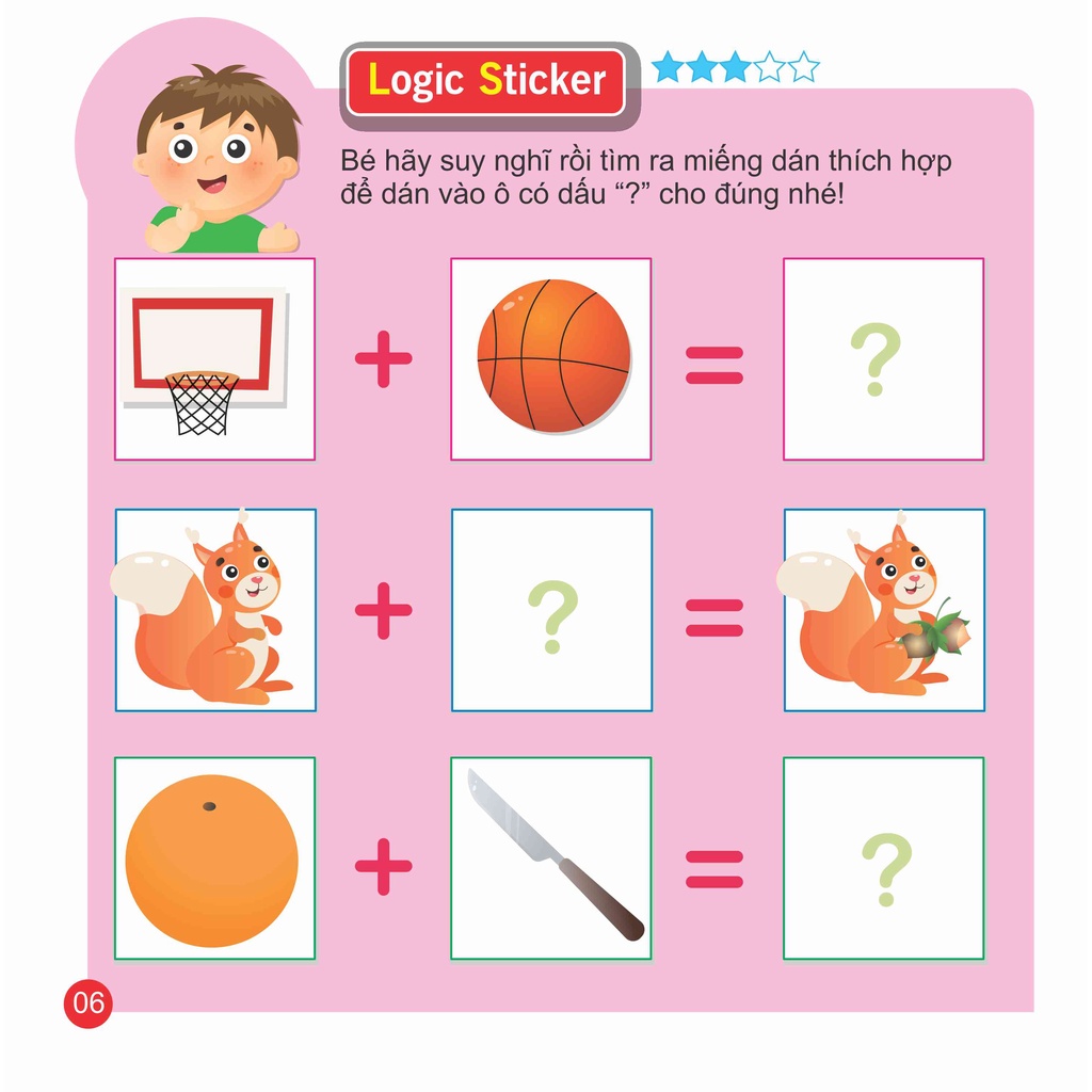 Sách - Logic Sticker For Kids dán hình phát triển tư duy cho bé quyển 3