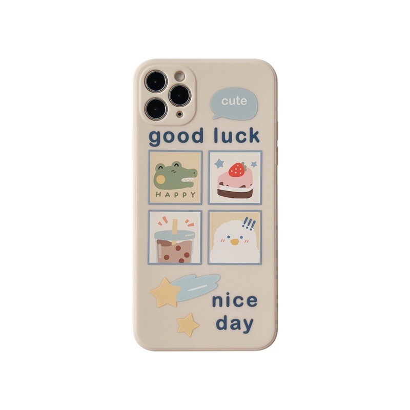 Ốp lưng iphone silicon GOOD LUCK cute N21