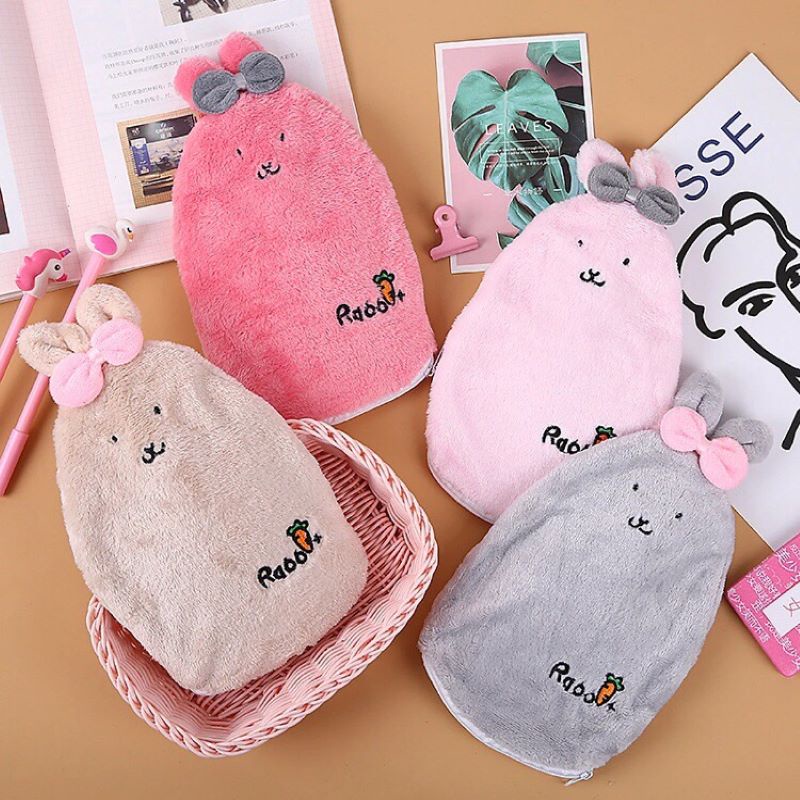 Túi chườm nóng lạnh đa năng, chườm bụng, sưởi ấm tay chân hình thỏ dễ thương nhiều màu sắc dung tích 350ml