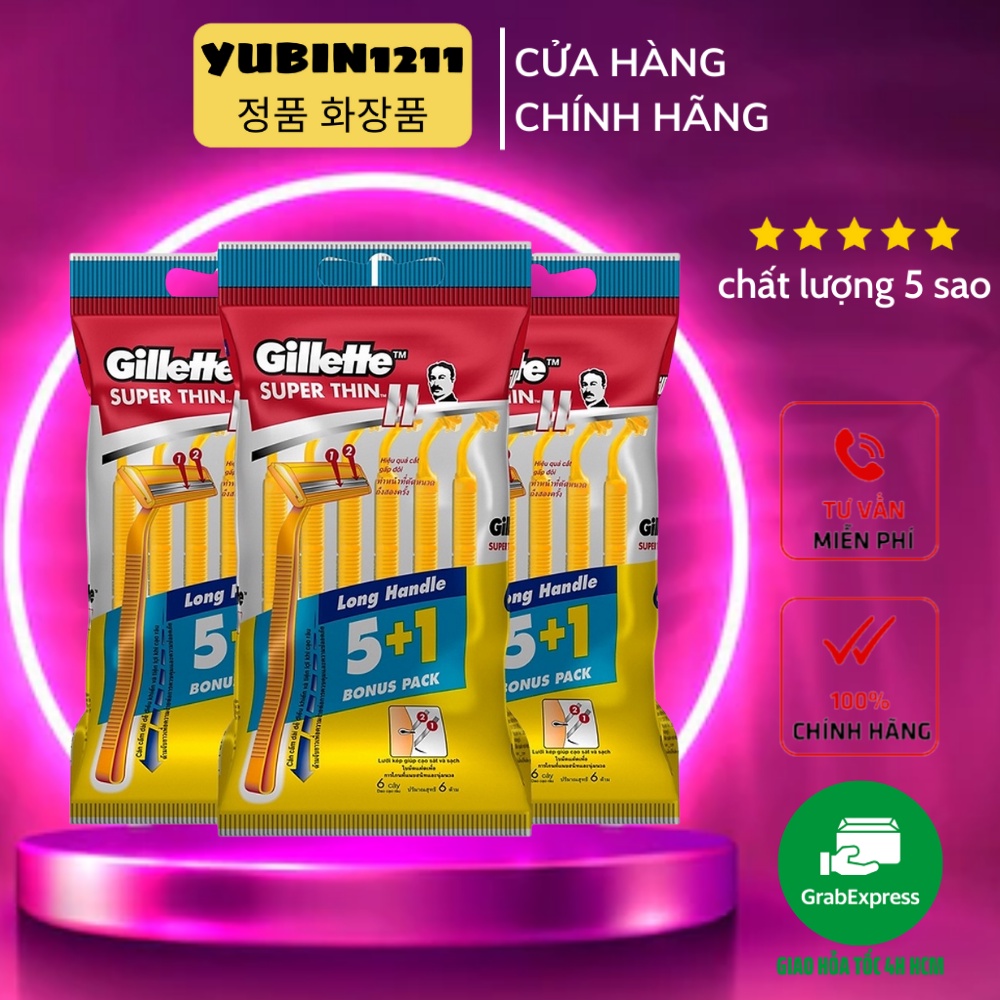 Dao Cạo Râu Gillette Blue 2 Plus Cán Xanh - Dao Cạo Gillette Blue II Plus (5+1 Cái/Gói)