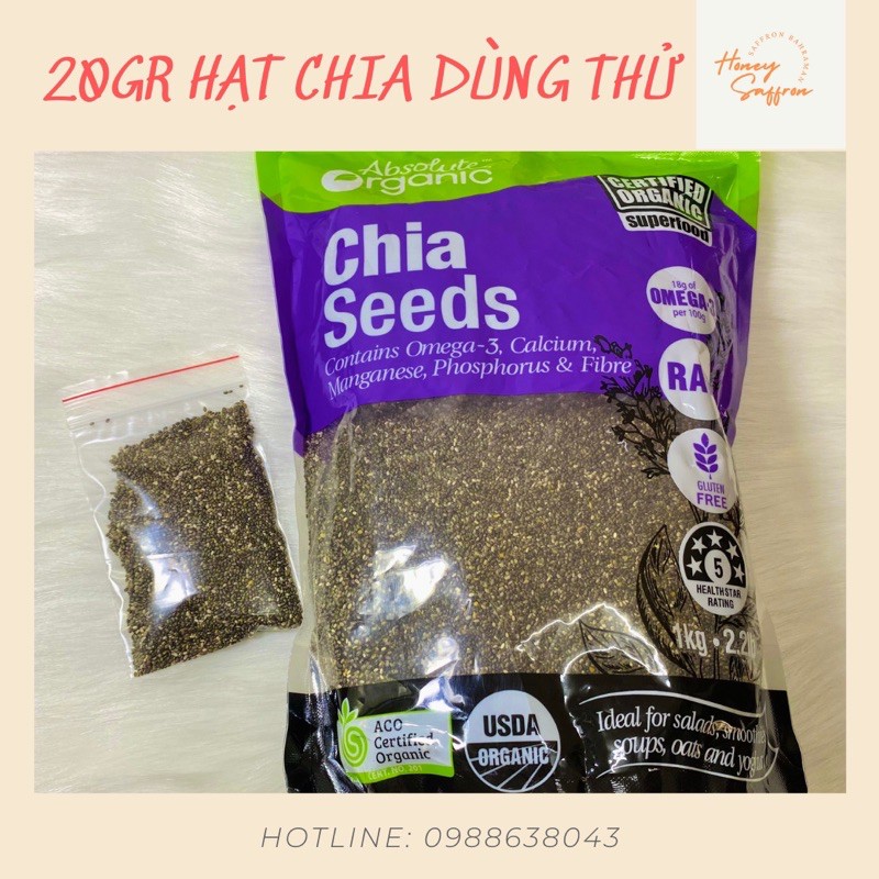 Hạt chia [1K ĐỒNG] - Mẫu dùng thử 20gr - Hạt chia Úc Absolute Organic Hữu cơ | BigBuy360 - bigbuy360.vn