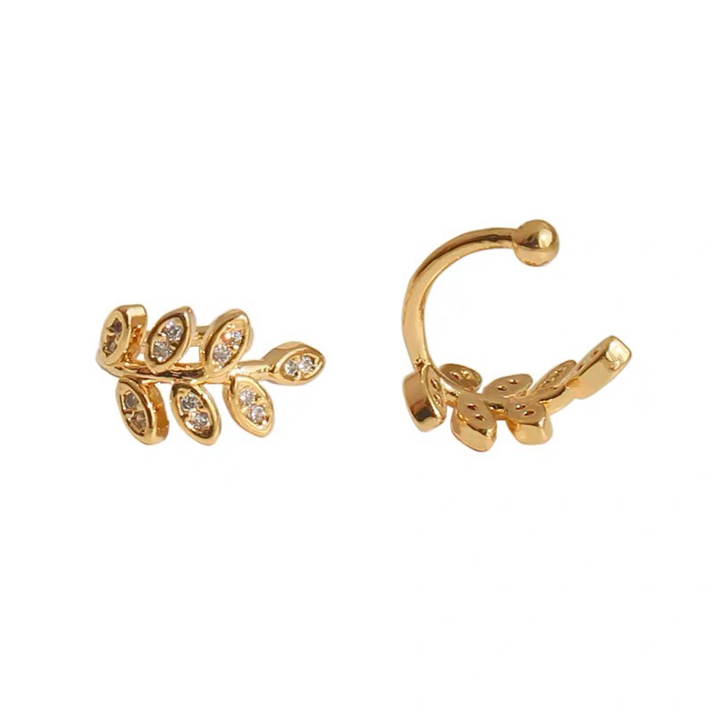 Khuyên Tai Hình Lá Mạ Vàng Độc Đáo Cá Tính Hợp Thời Trang A0028