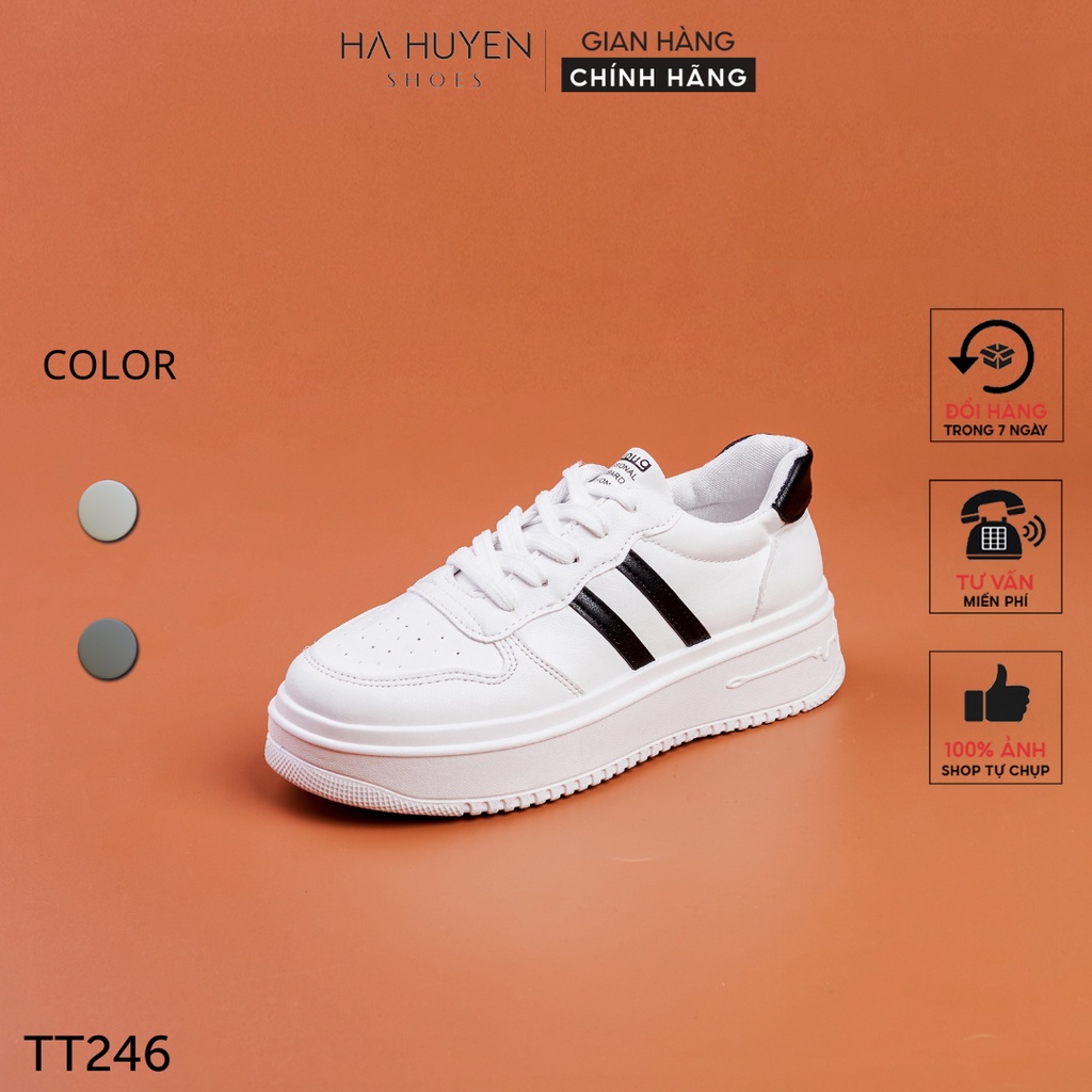 Giày thể thao nữ Hà Huyền Shoes sneaker nữ phối vạch đơn giản dễ phối đồ - TT246