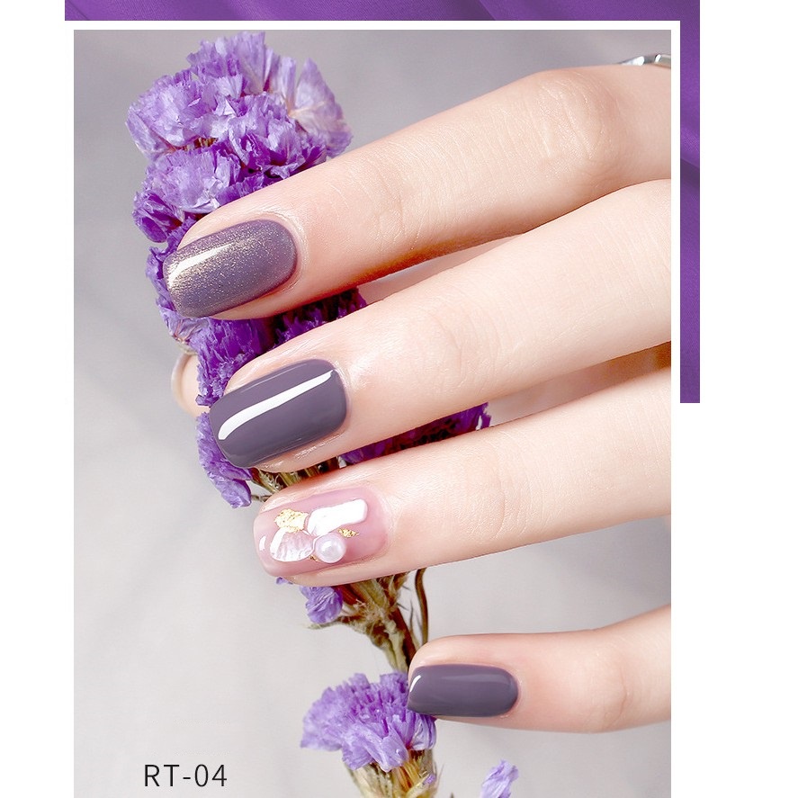 Sơn gel AS sơn móng tay gel dùng máy hơ gel sơn nail tone tím các mã đậm nhạt tím mắt mèo VUA SƠN AS mã RT 15ml