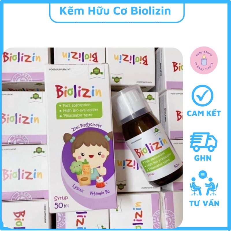 Kẽm Nước Hữu Cơ Biolizin Cho Bé Biếng Ăn Vị Đào Dễ Uống