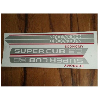 Bộ tem logo sticker dán honda super xe cub 50 đời 81 kìm vàng đời đầu-giữa-cuối đèn tròn vuông DD cu