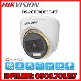 Camera hdtvi colorvu 2mp hikvision ds-2ce70df3t-pf