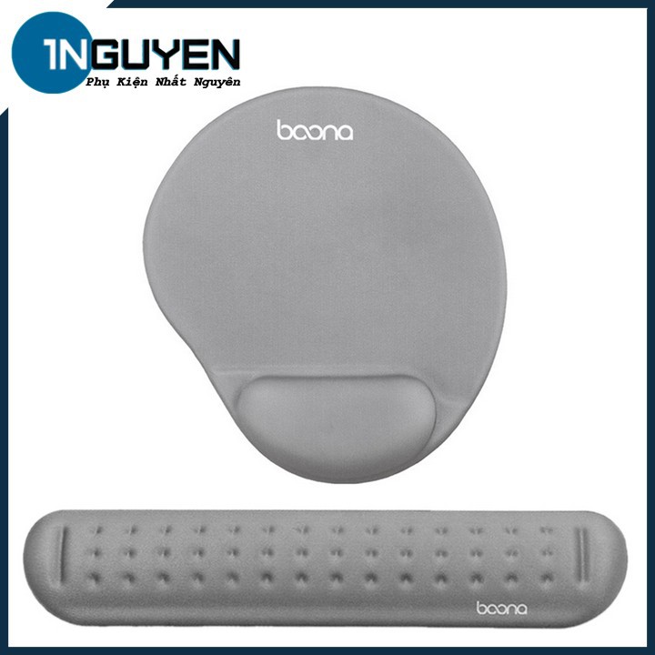 Bộ Lót Chuột Đệm Kê Bàn Phím Silicon Chống Mỏi Cổ Tay Boona 3D Mouse Pad