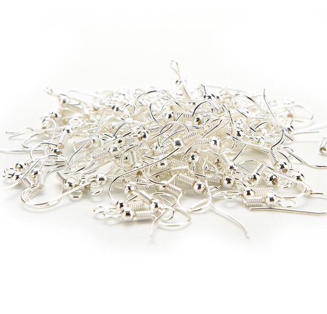 D21 - 100 móc khuyên tai mạ vàng mạ bạc gia sỉ