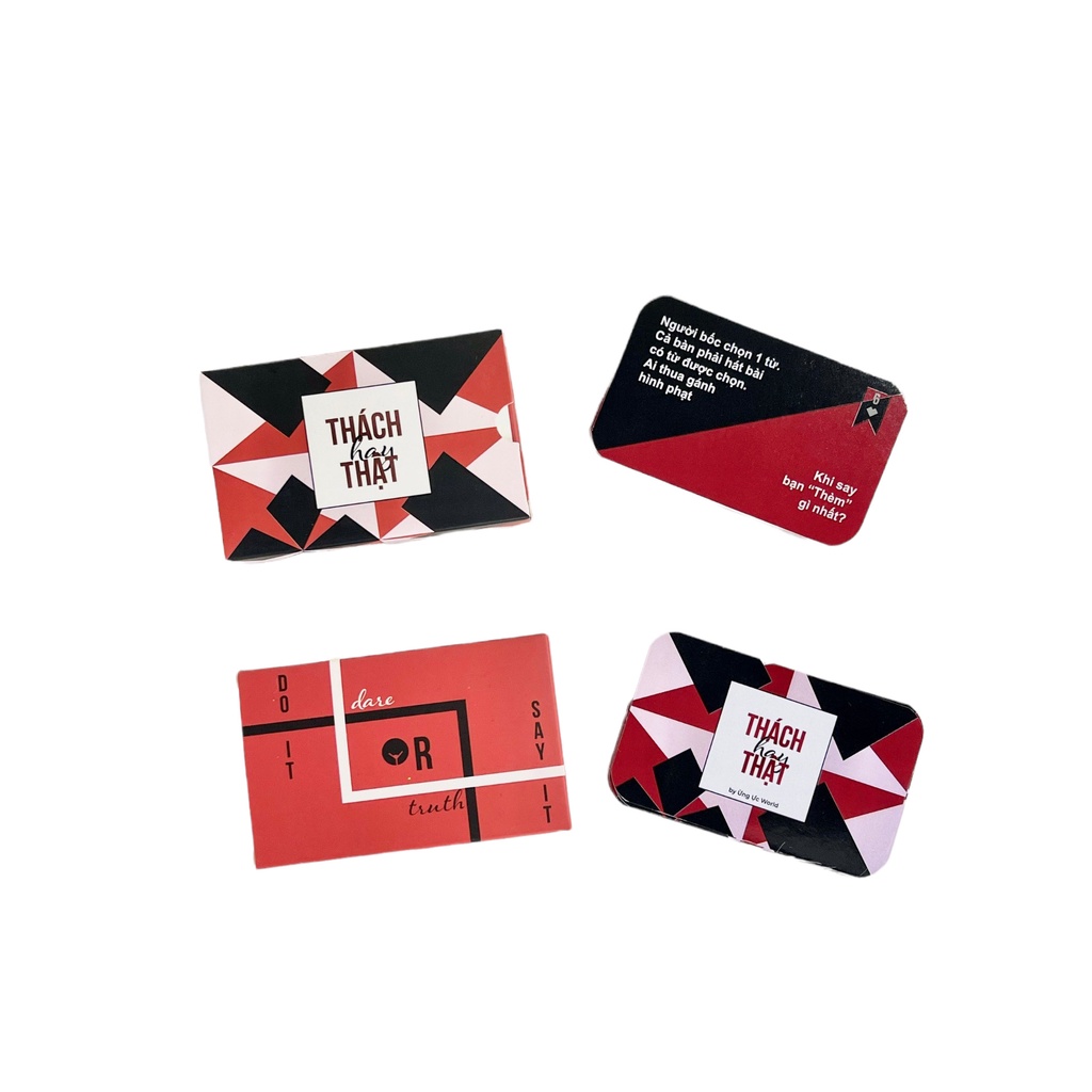 Bộ bài Truth or Dare đỏ Thách hay Thật với 52 lá sự thật hay thử thách