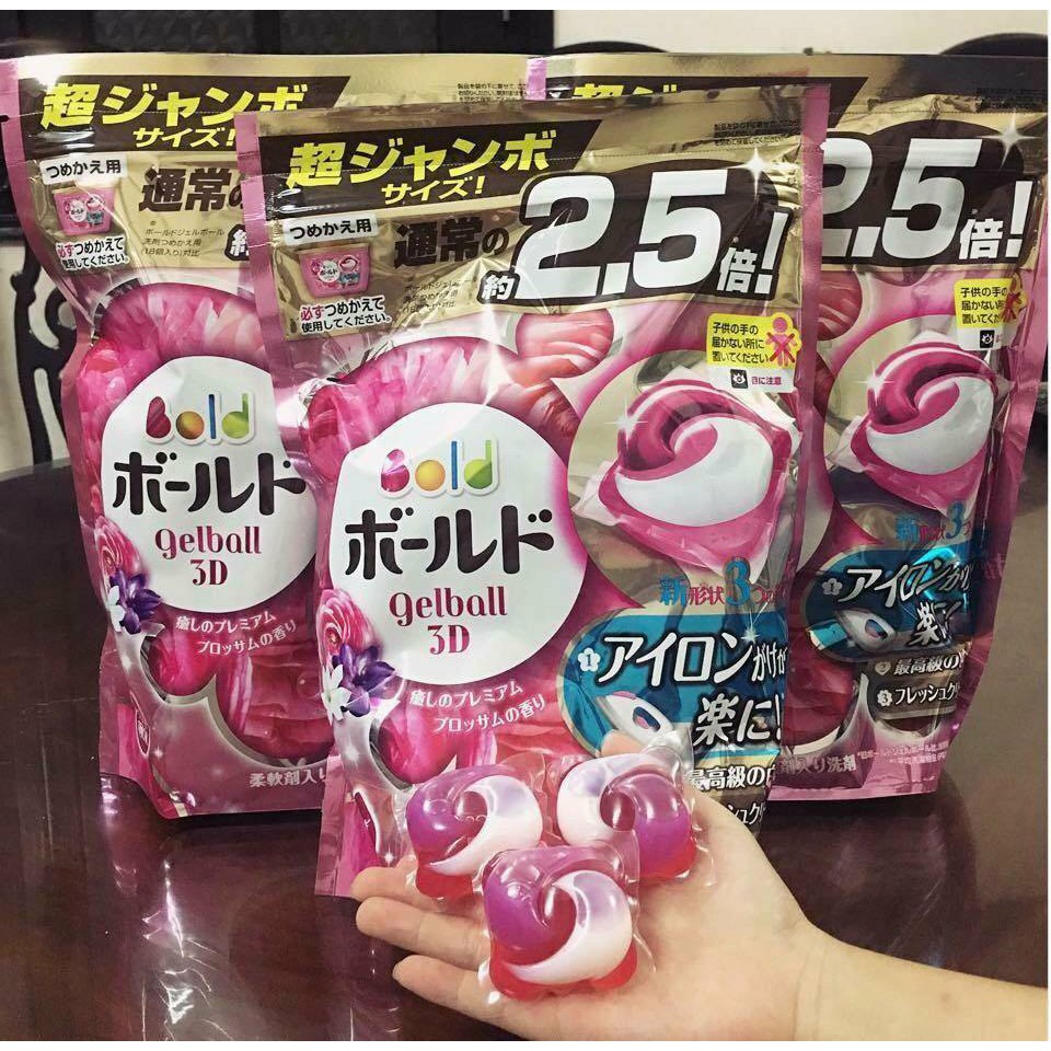 Viên giặt túi 44 viên gelball Nhật Bản mẫu mới 3D