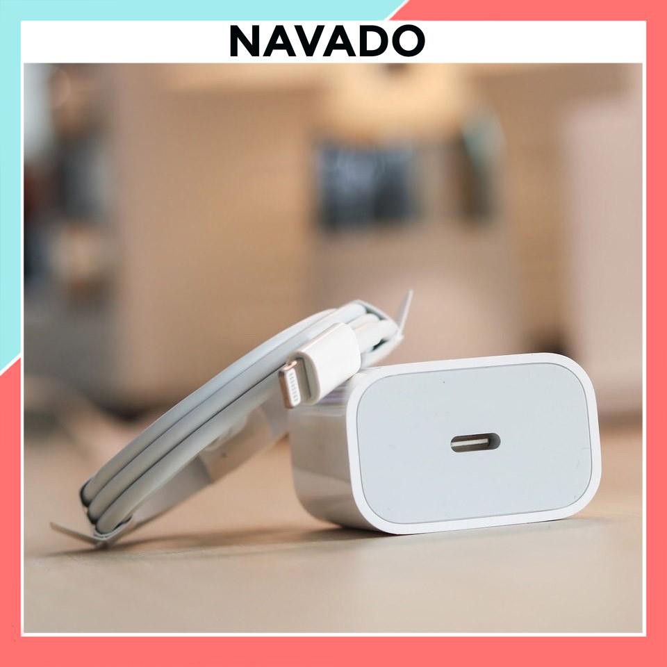 Bộ sạc nhanh iphone 20W Củ sạc dây sạc iphone 11 cáp Type C sang to Lightning USB-C công nghệ PD 20W NAVADO