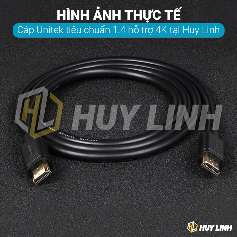 ஐ♤Cáp HDMI tiêu chuẩn 1.4 Uniteck - Hỗ trợ 4K Chiều dài vừa 1.5M 5M 8M 10M