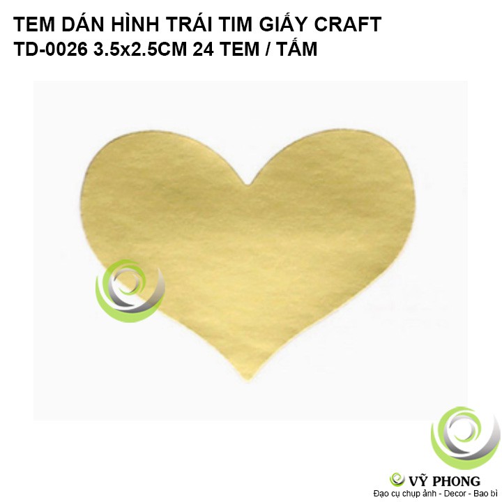 TEM DÁN STICKER HÌNH TRÁI TIM DÙNG ĐỂ NIÊM PHÔNG TRANG TRÍ BAO BÌ TÚI HỘP QUÀ TẶNG TD-0026