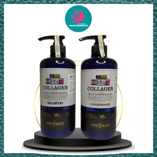 Bộ Dầu Gội, Xả Collagen Mefaso Phục Hồi Tóc Hư Tổn Mẫu Mới Nhập Khẩu Chính Hãng Ý 850ml*2
