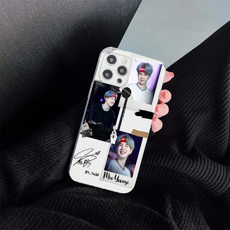 Ốp iphone Min Yoongi dễ thương cho iPhone 8 Plus 7Plus X XR Xs Max 6 6s Plus 11 Pro Max BLUYMIN0012