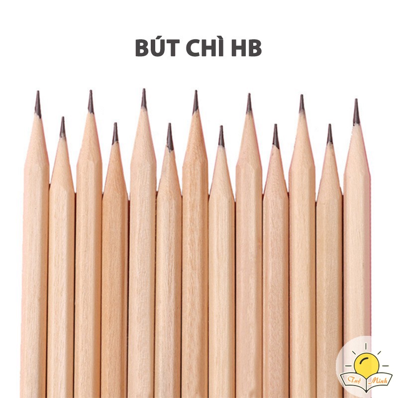Bút chì HB gỗ lục giác dài 178mm nét dễ viết, vẽ cho học sinh và văn phòng Tuệ Minh
